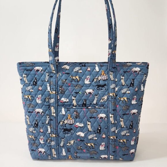 NWT Vera Bradley Cat's Meow Carry On Travel Bag Zip Top Large Tote - Picture 3 of 7